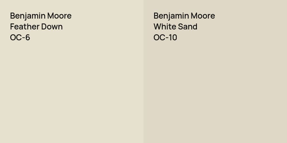 Benjamin Moore Feather Down vs. Benjamin Moore White Sand