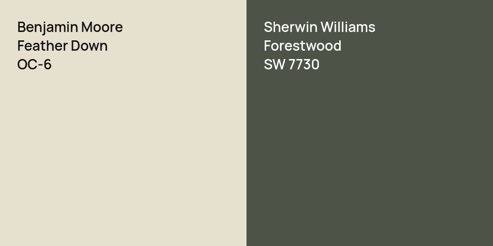 Benjamin Moore Feather Down vs. Sherwin Williams Forestwood