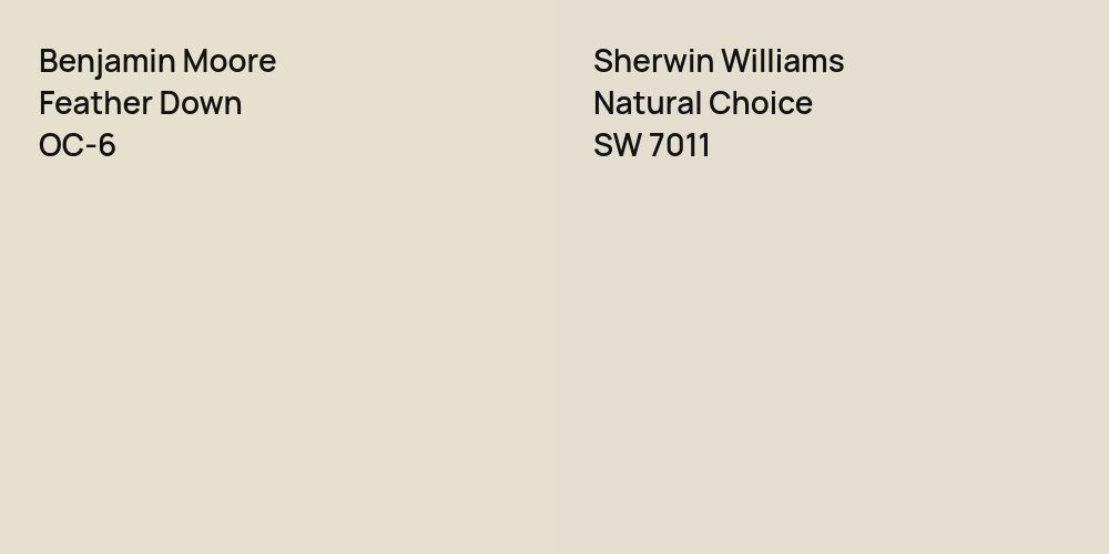 Benjamin Moore Feather Down vs. Sherwin Williams Natural Choice