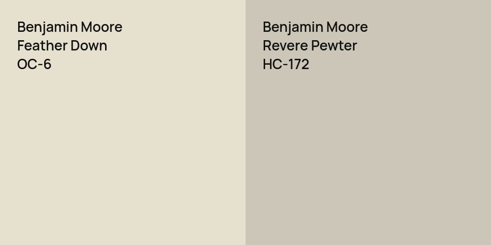 Benjamin Moore Feather Down vs. Benjamin Moore Revere Pewter