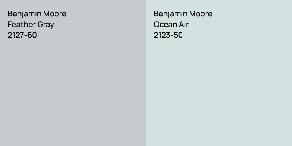 Benjamin Moore Feather Gray vs. Benjamin Moore Ocean Air