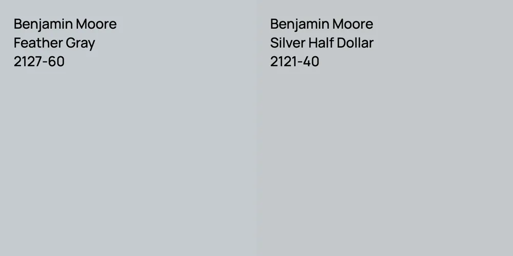 Benjamin Moore Feather Gray vs. Benjamin Moore Silver Half Dollar