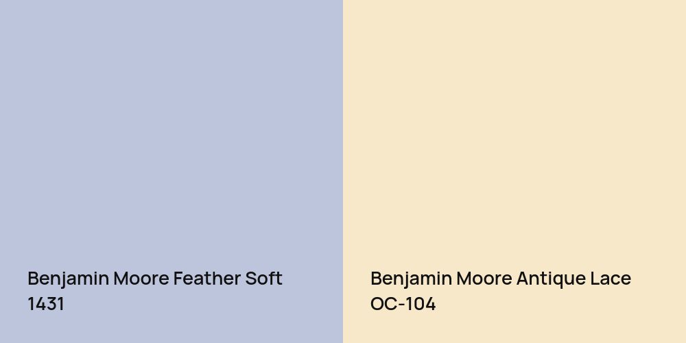 Benjamin Moore Feather Soft vs. Benjamin Moore Antique Lace