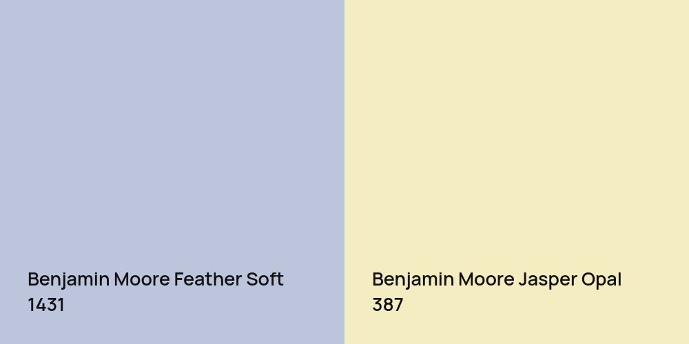 Benjamin Moore Feather Soft vs. Benjamin Moore Jasper Opal