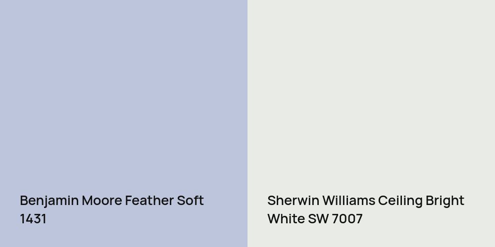 Benjamin Moore Feather Soft vs. Sherwin Williams Ceiling Bright White