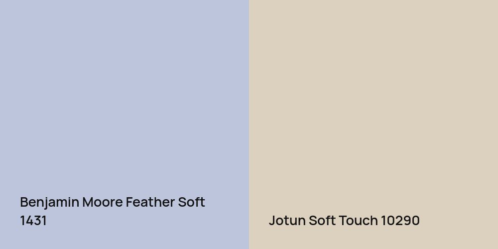 Benjamin Moore Feather Soft vs. Jotun Soft Touch