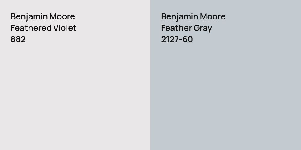 Benjamin Moore Feathered Violet vs. Benjamin Moore Feather Gray