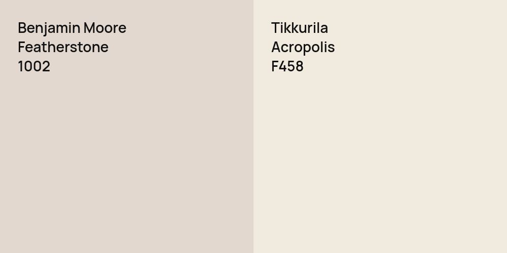 Benjamin Moore Featherstone vs. Tikkurila Acropolis