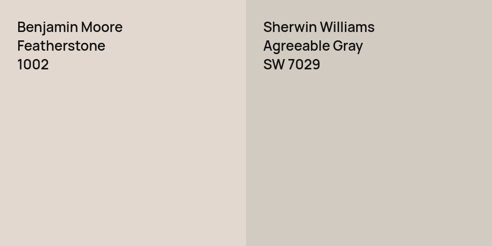 Benjamin Moore Featherstone vs. Sherwin Williams Agreeable Gray