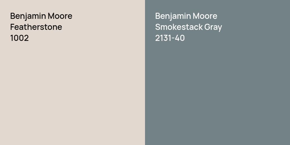 Benjamin Moore Featherstone vs. Benjamin Moore Smokestack Gray