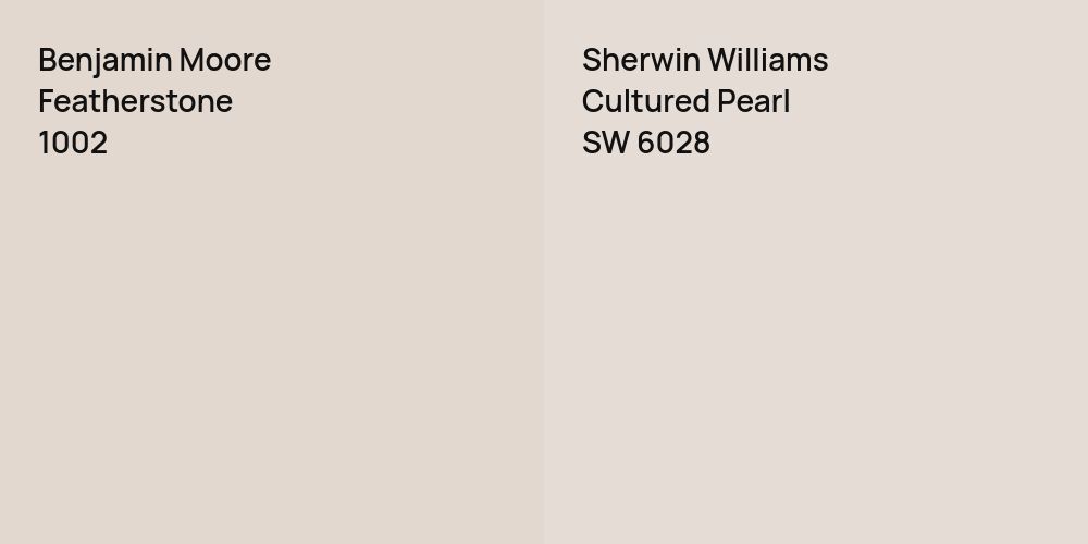 Benjamin Moore Featherstone vs. Sherwin Williams Cultured Pearl