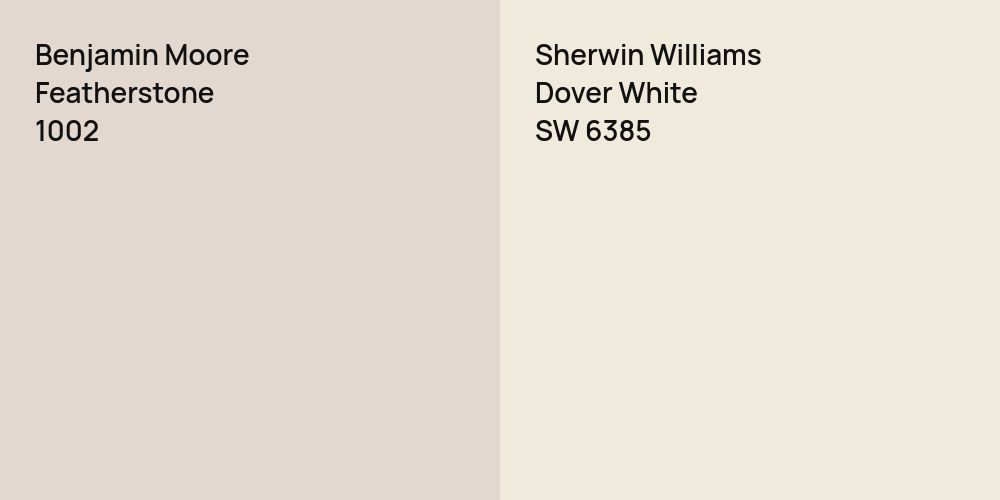 Benjamin Moore Featherstone vs. Sherwin Williams Dover White