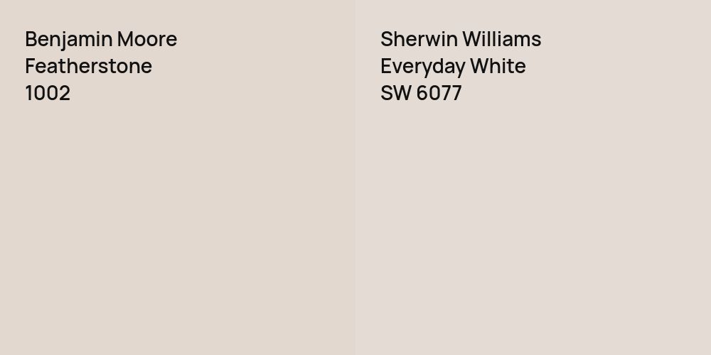 Benjamin Moore Featherstone vs. Sherwin Williams Everyday White