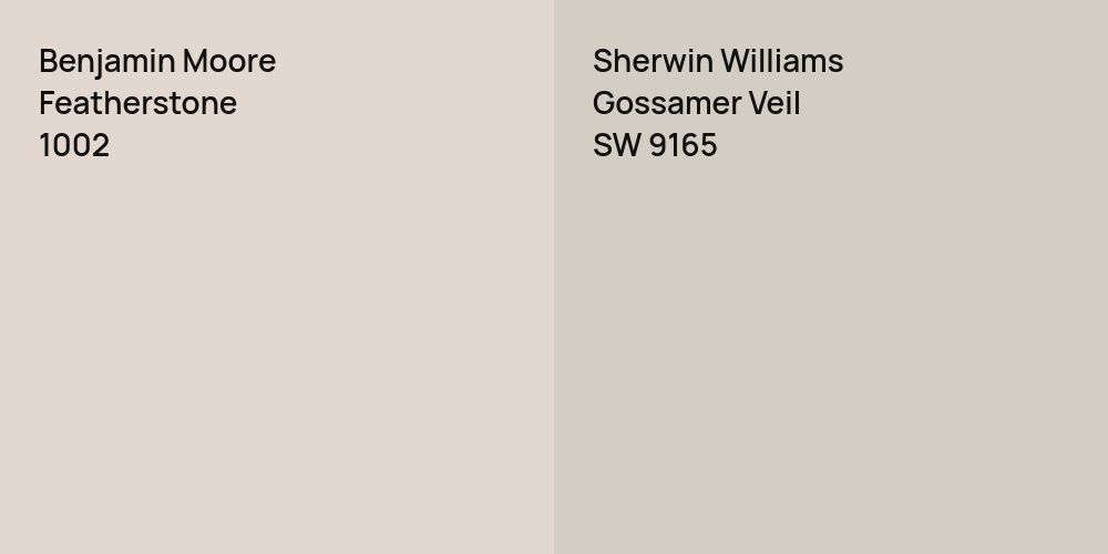 Benjamin Moore Featherstone vs. Sherwin Williams Gossamer Veil