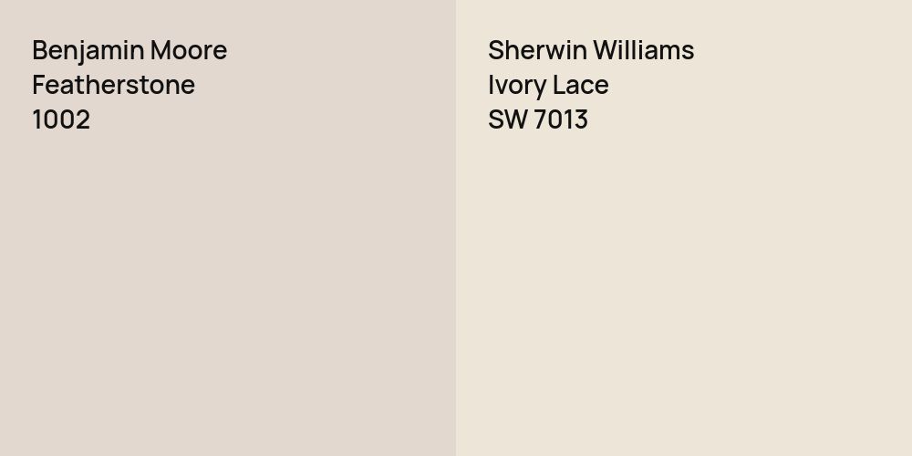 Benjamin Moore Featherstone vs. Sherwin Williams Ivory Lace