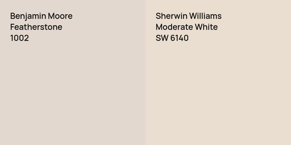 Benjamin Moore Featherstone vs. Sherwin Williams Moderate White