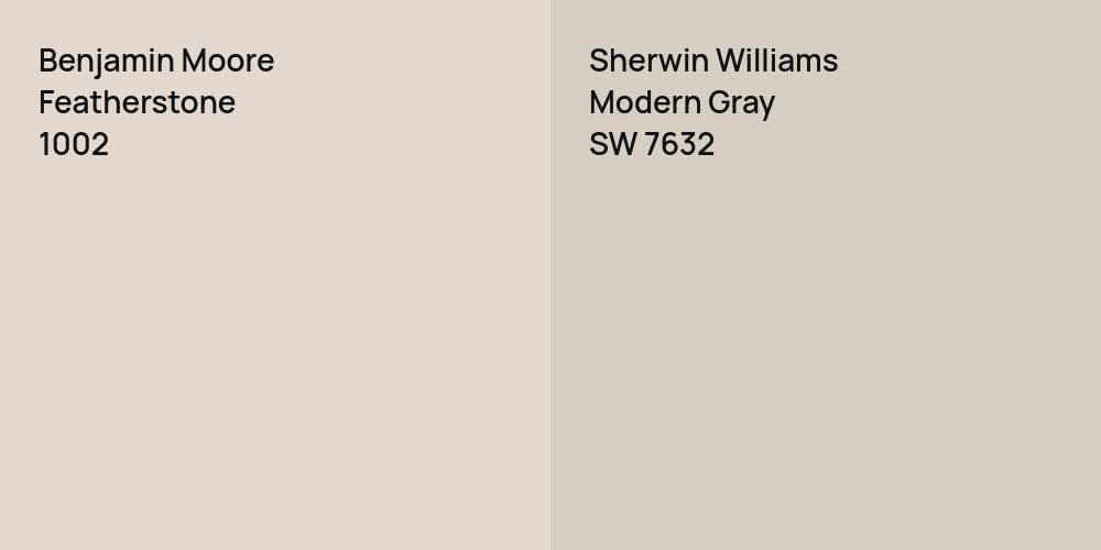 Benjamin Moore Featherstone vs. Sherwin Williams Modern Gray