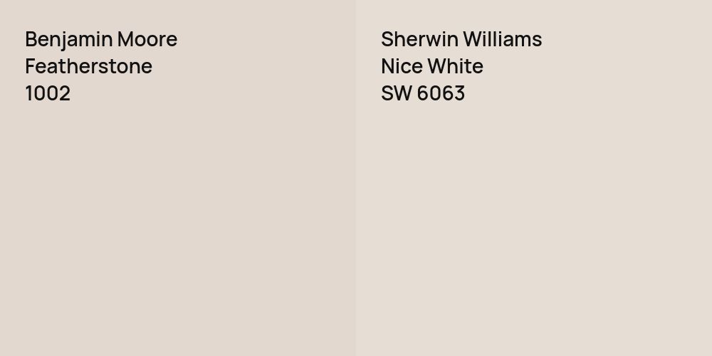 Benjamin Moore Featherstone vs. Sherwin Williams Nice White