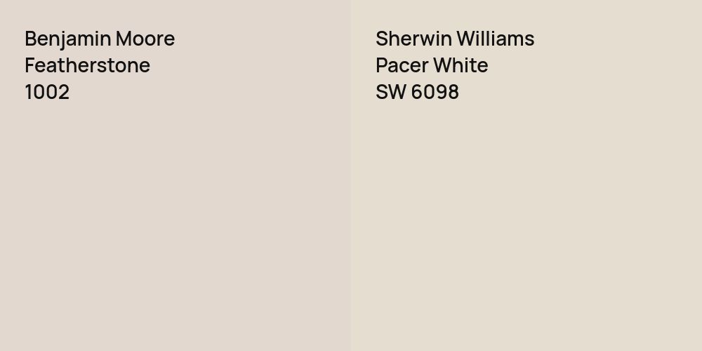 Benjamin Moore Featherstone vs. Sherwin Williams Pacer White