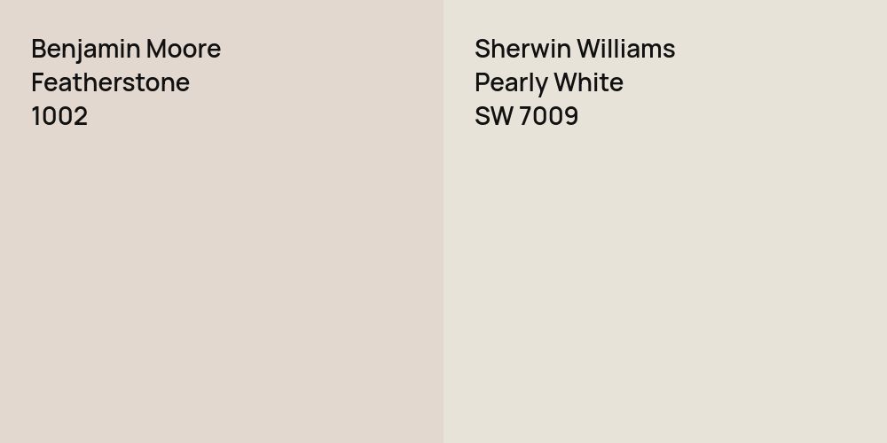 Benjamin Moore Featherstone vs. Sherwin Williams Pearly White