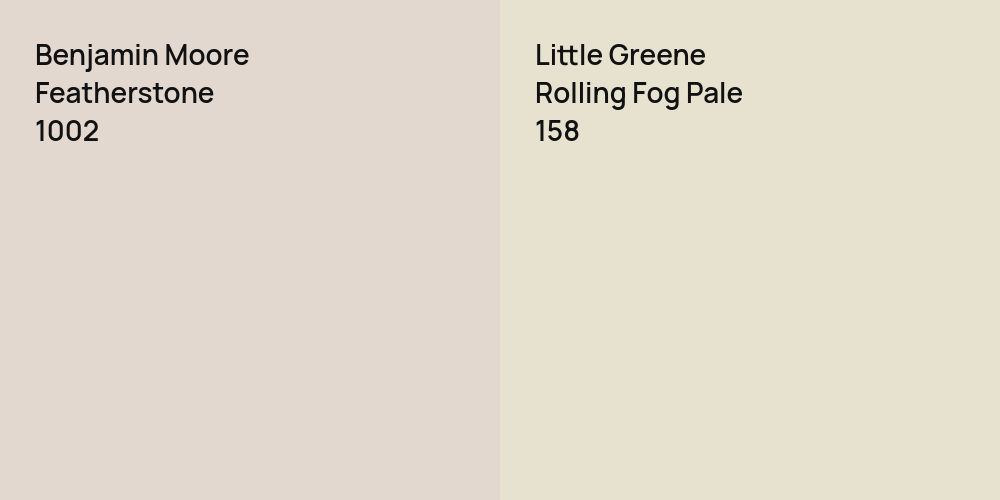 Benjamin Moore Featherstone vs. Little Greene Rolling Fog Pale