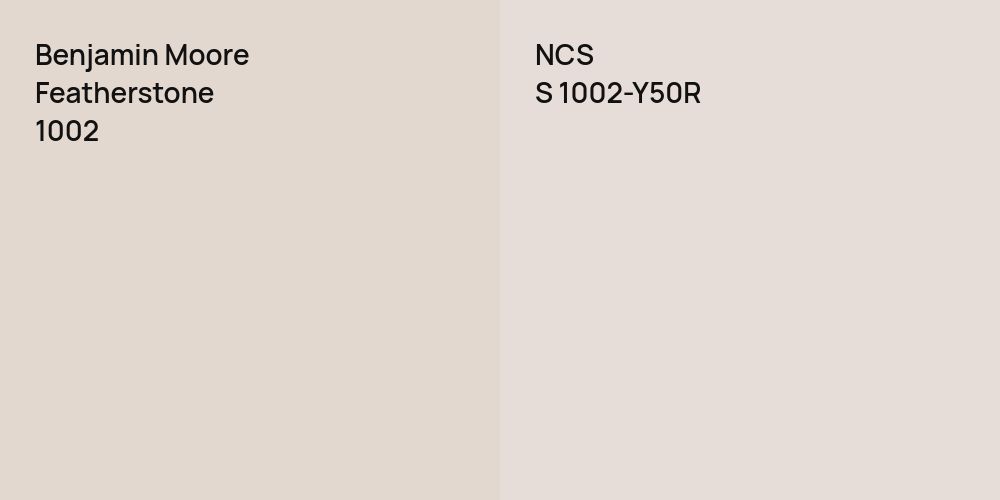 Benjamin Moore Featherstone vs. NCS S 1002-Y50R