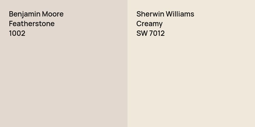 Benjamin Moore Featherstone vs. Sherwin Williams Creamy