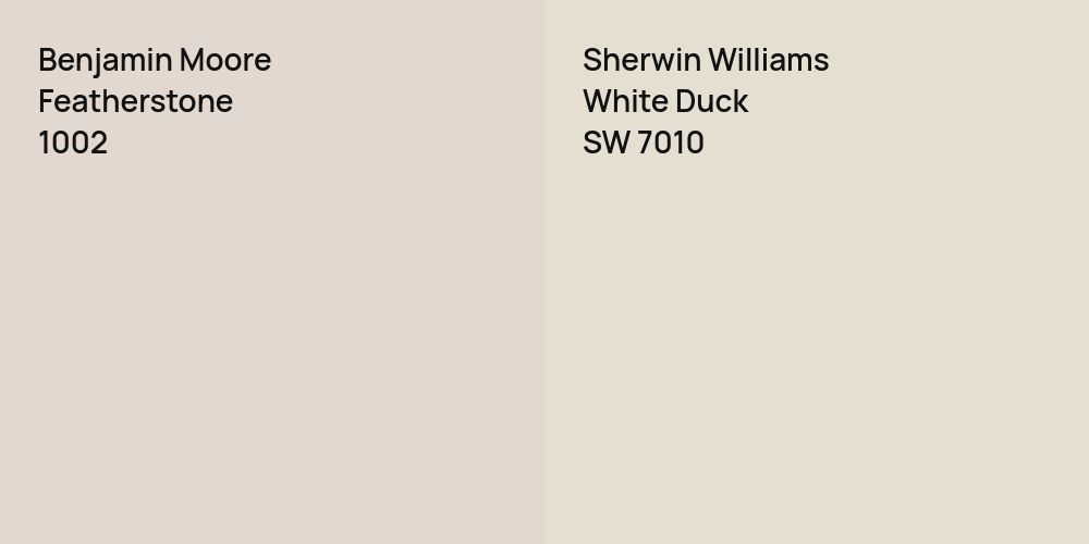 Benjamin Moore Featherstone vs. Sherwin Williams White Duck