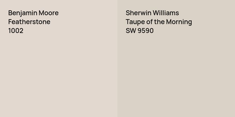 Benjamin Moore Featherstone vs. Sherwin Williams Taupe of the Morning