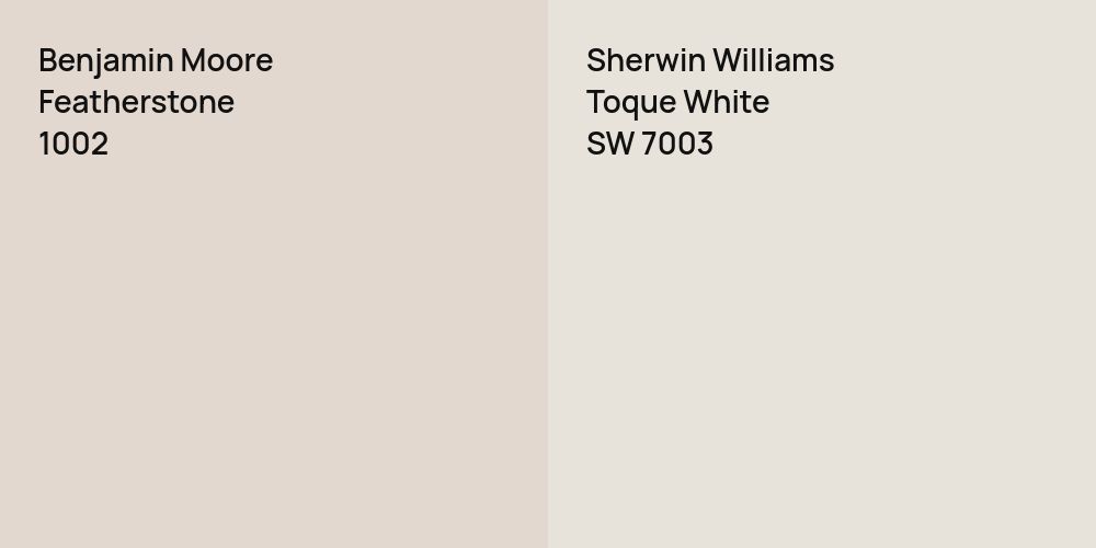 Benjamin Moore Featherstone vs. Sherwin Williams Toque White