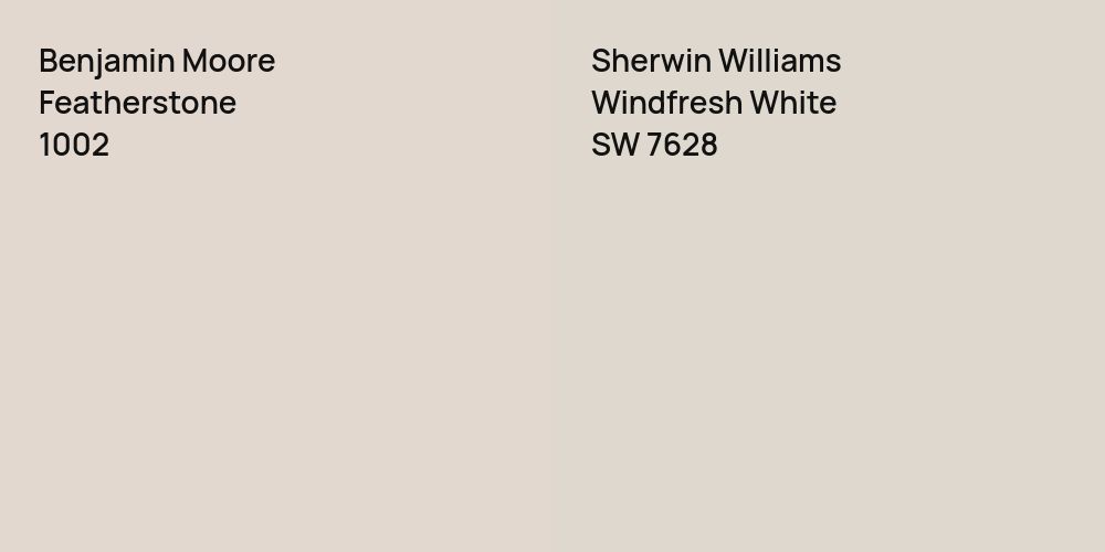 Benjamin Moore Featherstone vs. Sherwin Williams Windfresh White