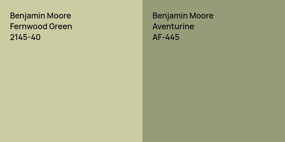 Benjamin Moore Fernwood Green vs. Benjamin Moore Aventurine