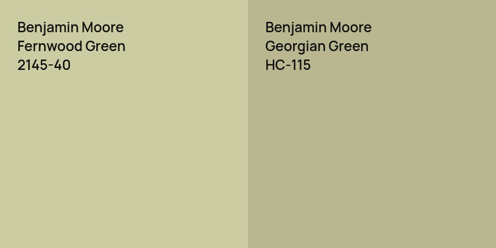 Benjamin Moore Fernwood Green vs. Benjamin Moore Georgian Green