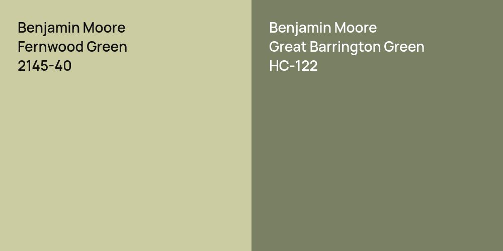 Benjamin Moore Fernwood Green vs. Benjamin Moore Great Barrington Green