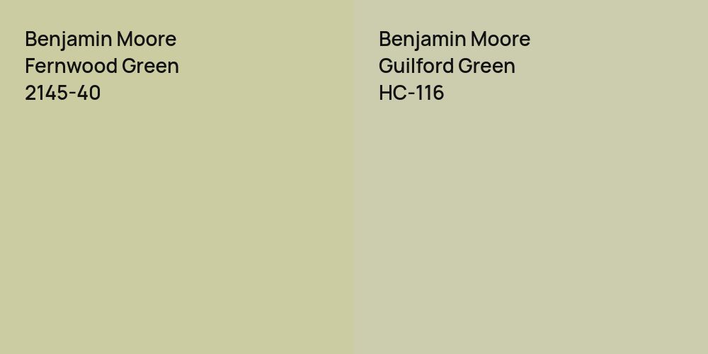 Benjamin Moore Fernwood Green vs. Benjamin Moore Guilford Green