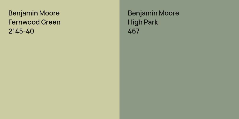 Benjamin Moore Fernwood Green vs. Benjamin Moore High Park