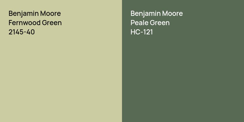 Benjamin Moore Fernwood Green vs. Benjamin Moore Peale Green