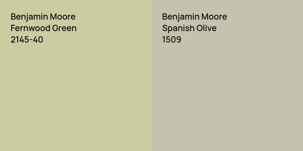 Benjamin Moore Fernwood Green vs. Benjamin Moore Spanish Olive