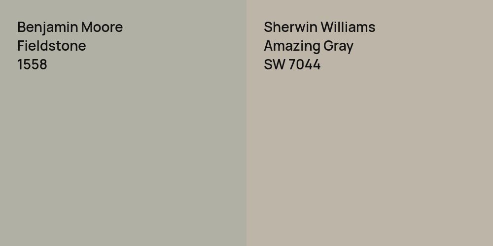 Benjamin Moore Fieldstone vs. Sherwin Williams Amazing Gray