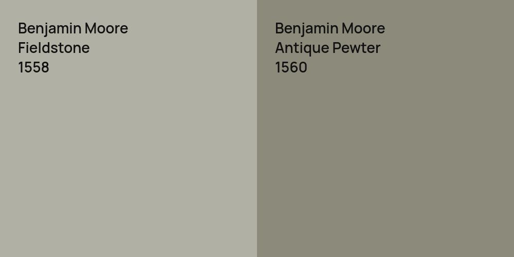 Benjamin Moore Fieldstone vs. Benjamin Moore Antique Pewter