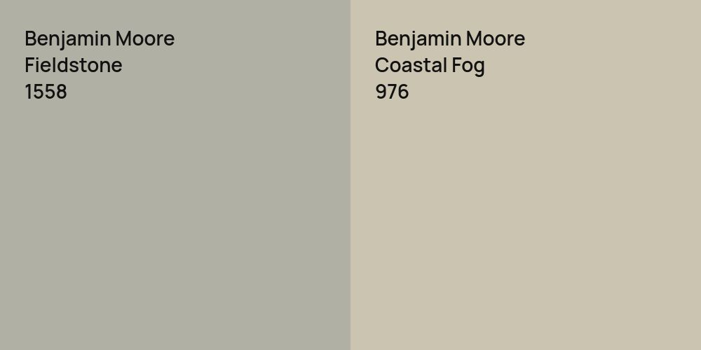 Benjamin Moore Fieldstone vs. Benjamin Moore Coastal Fog