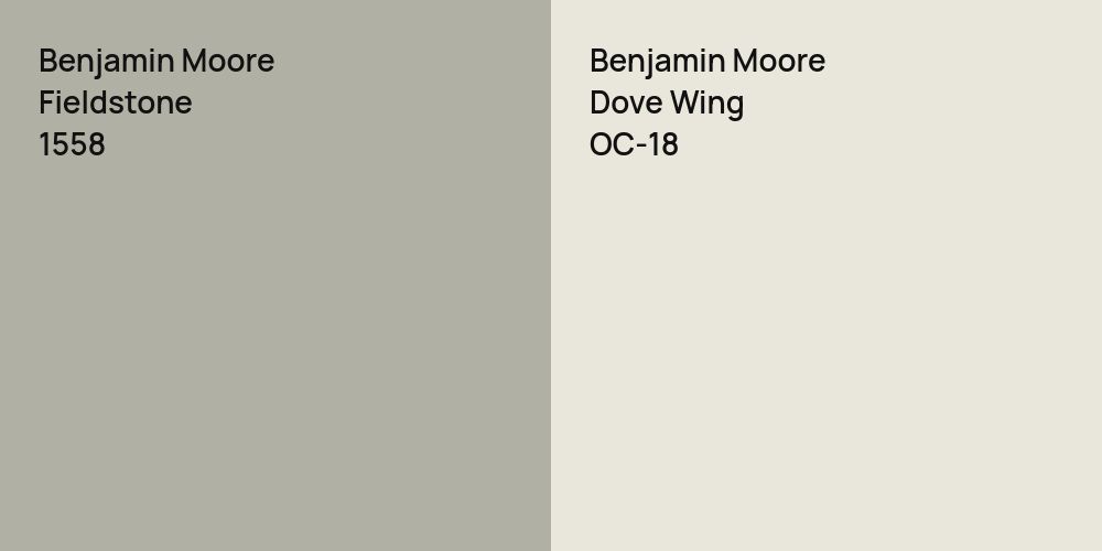 Benjamin Moore Fieldstone vs. Benjamin Moore Dove Wing