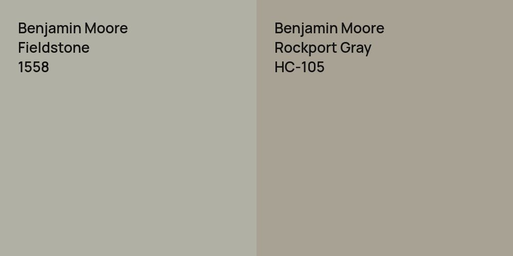 Benjamin Moore Fieldstone vs. Benjamin Moore Rockport Gray