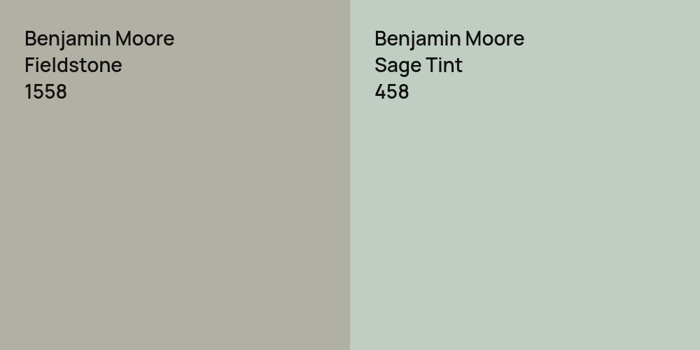 Benjamin Moore Fieldstone vs. Benjamin Moore Sage Tint