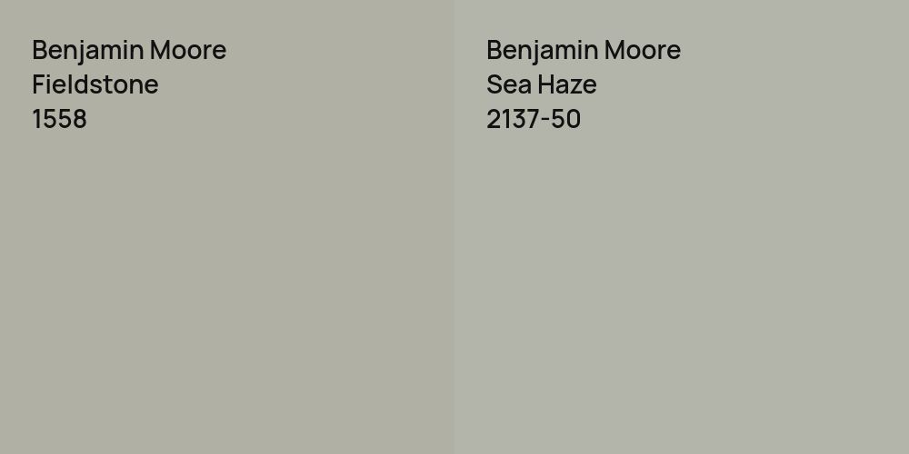 Benjamin Moore Fieldstone vs. Benjamin Moore Sea Haze