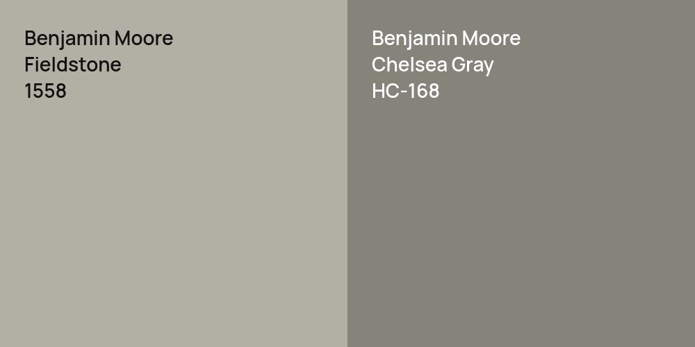 Benjamin Moore Fieldstone vs. Benjamin Moore Chelsea Gray