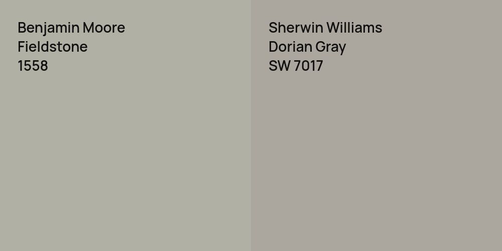 Benjamin Moore Fieldstone vs. Sherwin Williams Dorian Gray