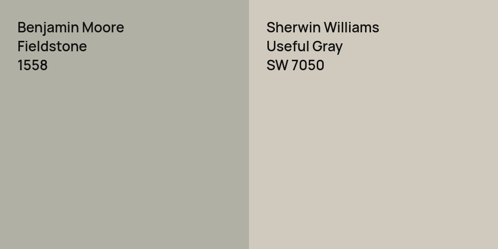 Benjamin Moore Fieldstone vs. Sherwin Williams Useful Gray