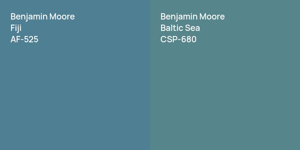 Benjamin Moore Fiji vs. Benjamin Moore Baltic Sea