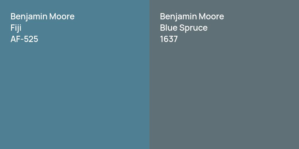 Benjamin Moore Fiji vs. Benjamin Moore Blue Spruce